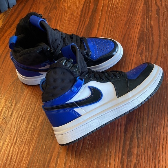 Air Jordan 1 Black Blue Hi Top Sneakers 6 - Picture 5 of 7
